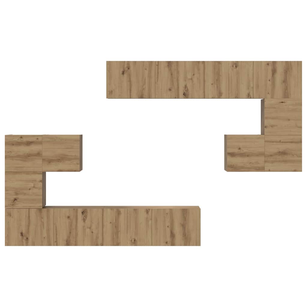 TV-Einheiten Wandmontiert 4 pcs Artisan-Eiche Holzwerkstoff