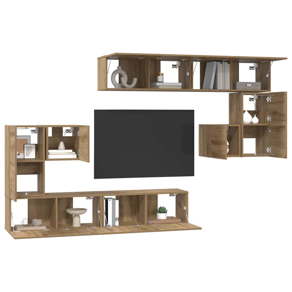 TV-Einheiten Wandmontiert 4 pcs Artisan-Eiche Holzwerkstoff