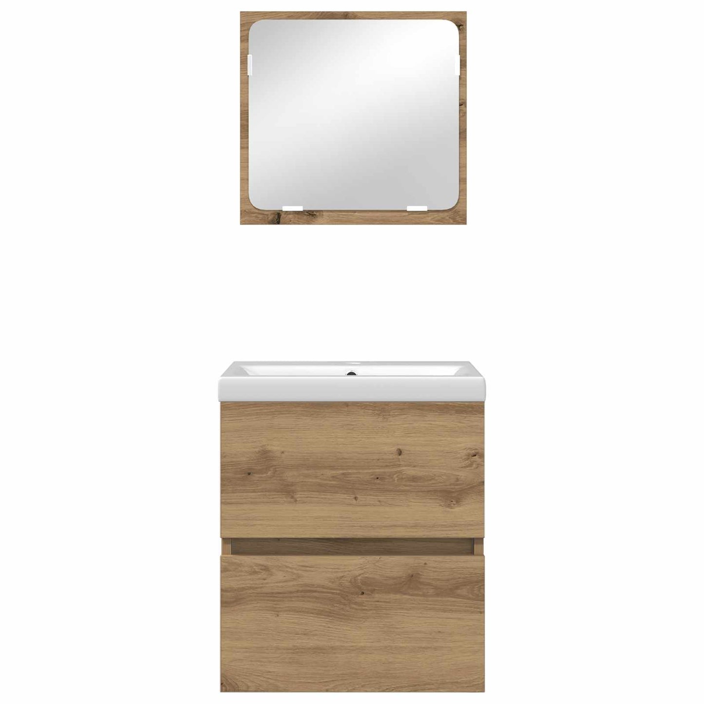 Badezimmermöbel-Set 2 pcs Artisan-Eiche und Weiß Holzwerkstoff