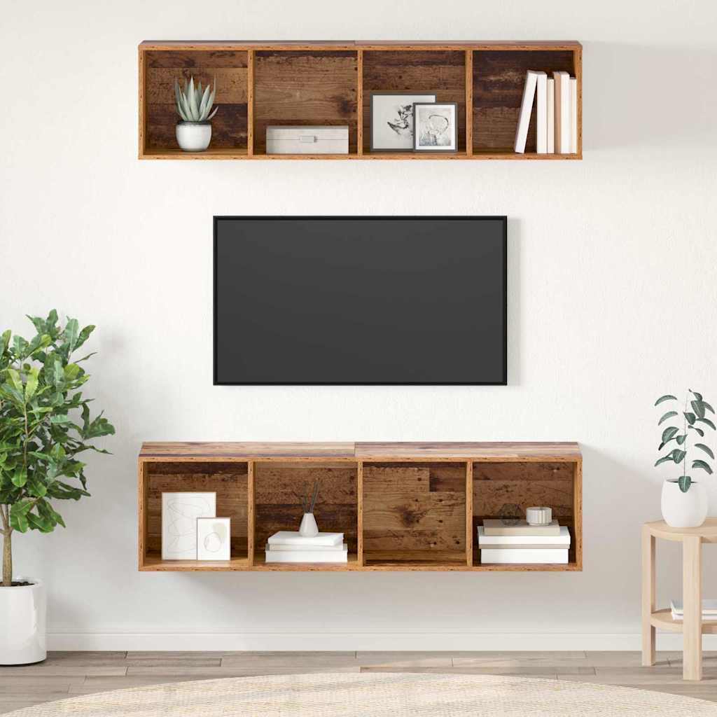 TV-Schrankset 2 pcs Altholz 37 x 37 x 142,5 cm Holzwerkstoff
