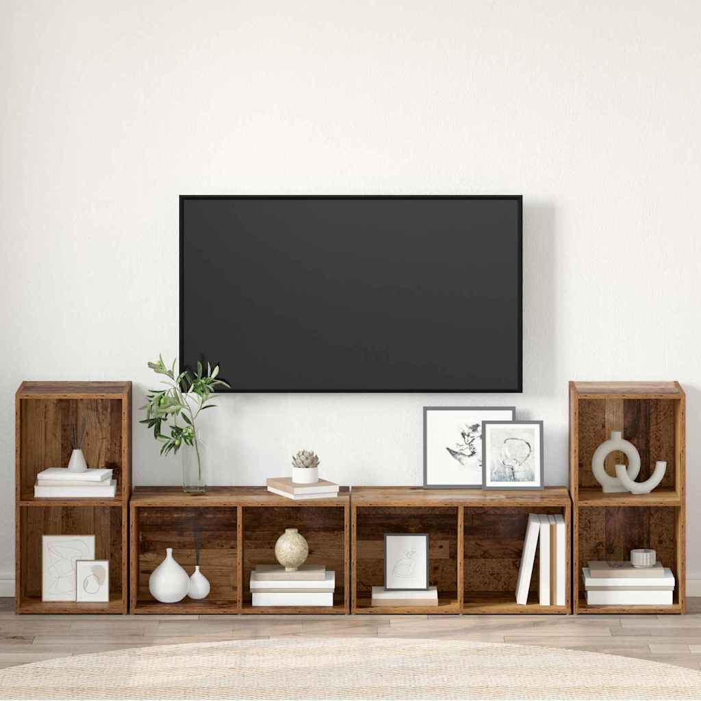 TV-Schrankset 4 pcs Altholz 37 x 37 x 72 cm Holzwerkstoff