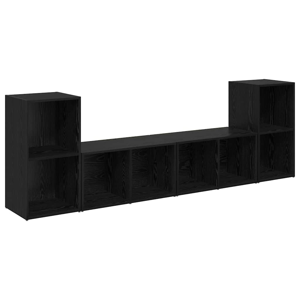 TV-Schrankset 4 pcs Schwarz Eichen-Optik 37 x 37 x 72 cm