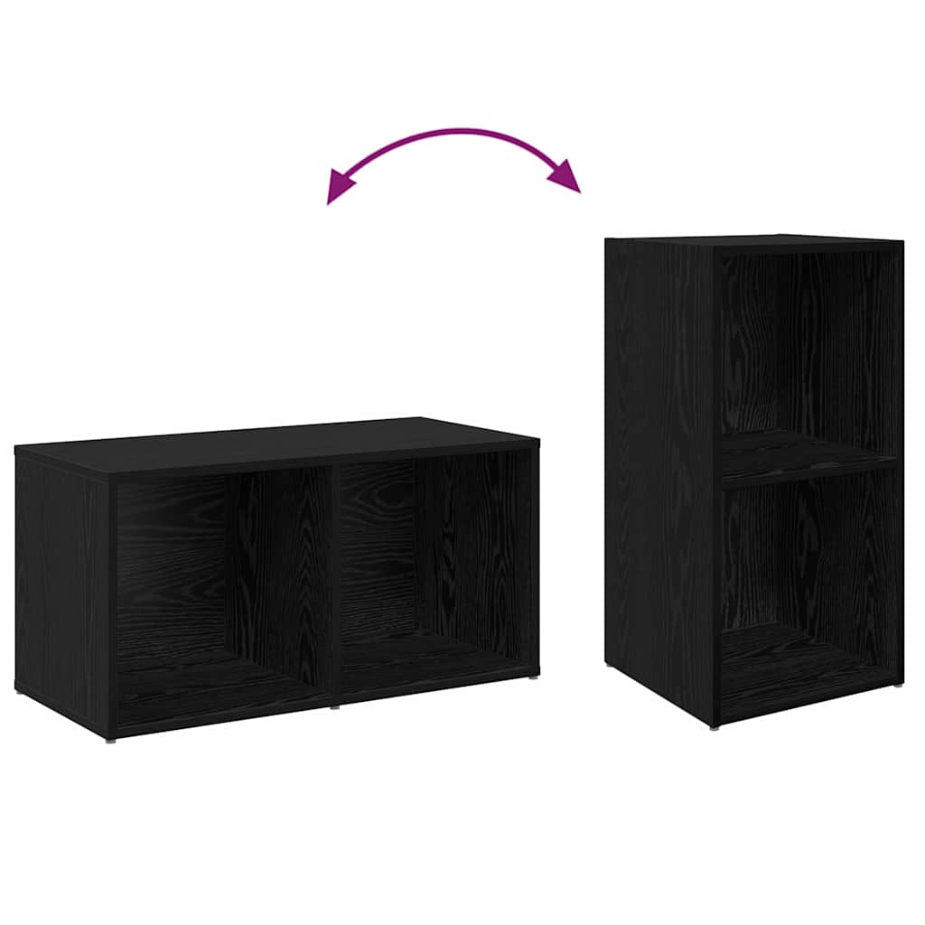 TV-Schrankset 4 pcs Schwarz Eichen-Optik 37 x 37 x 72 cm