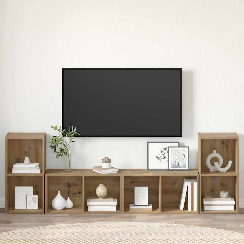 TV-Schrankset 4 pcs Artisan-Eiche 37 x 37 x 72 cm Holzwerkstoff