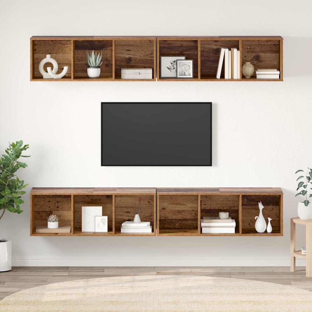 TV-Schrankset 4 pcs Altholz 37 x 37 x 107 cm Holzwerkstoff