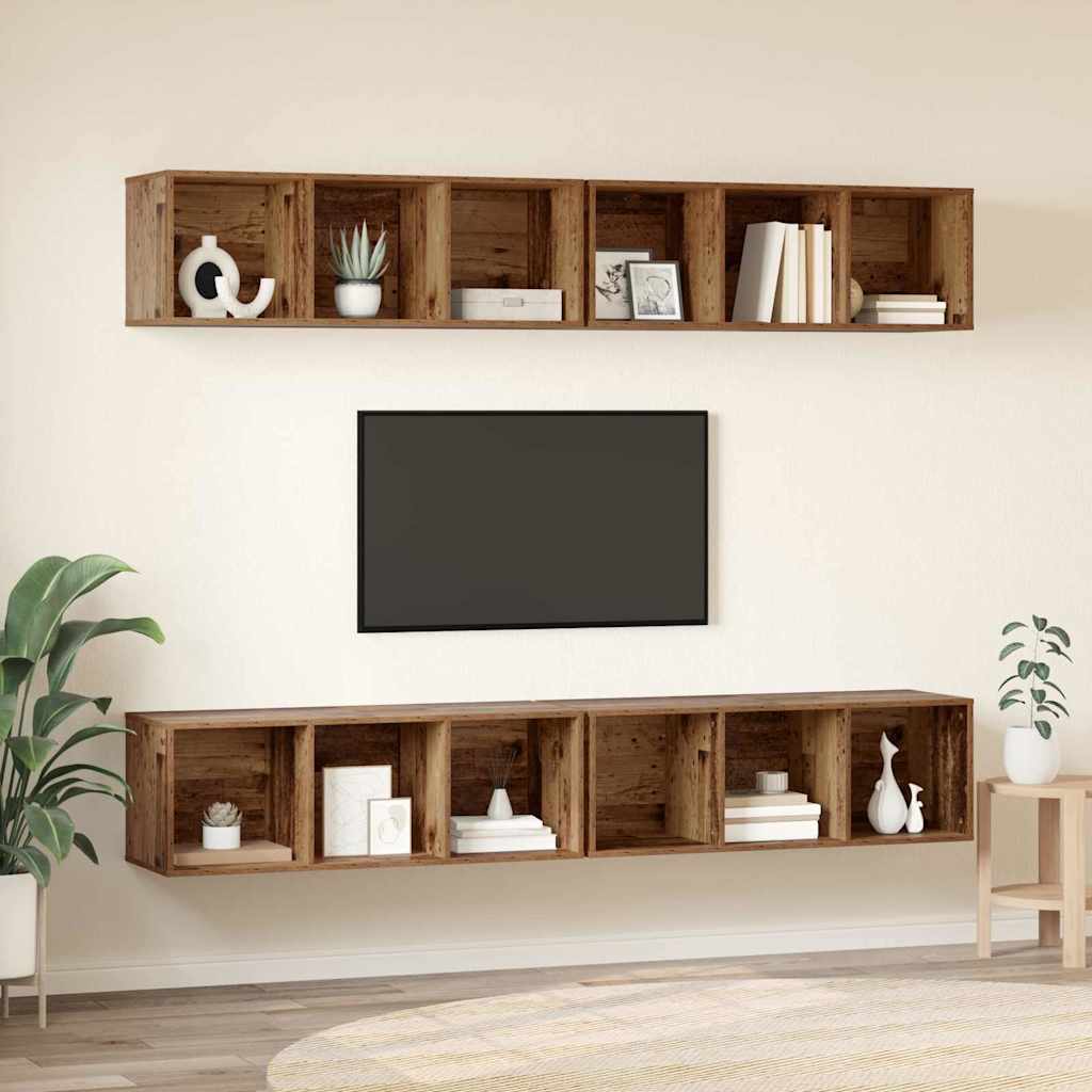 TV-Schrankset 4 pcs Altholz 37 x 37 x 107 cm Holzwerkstoff