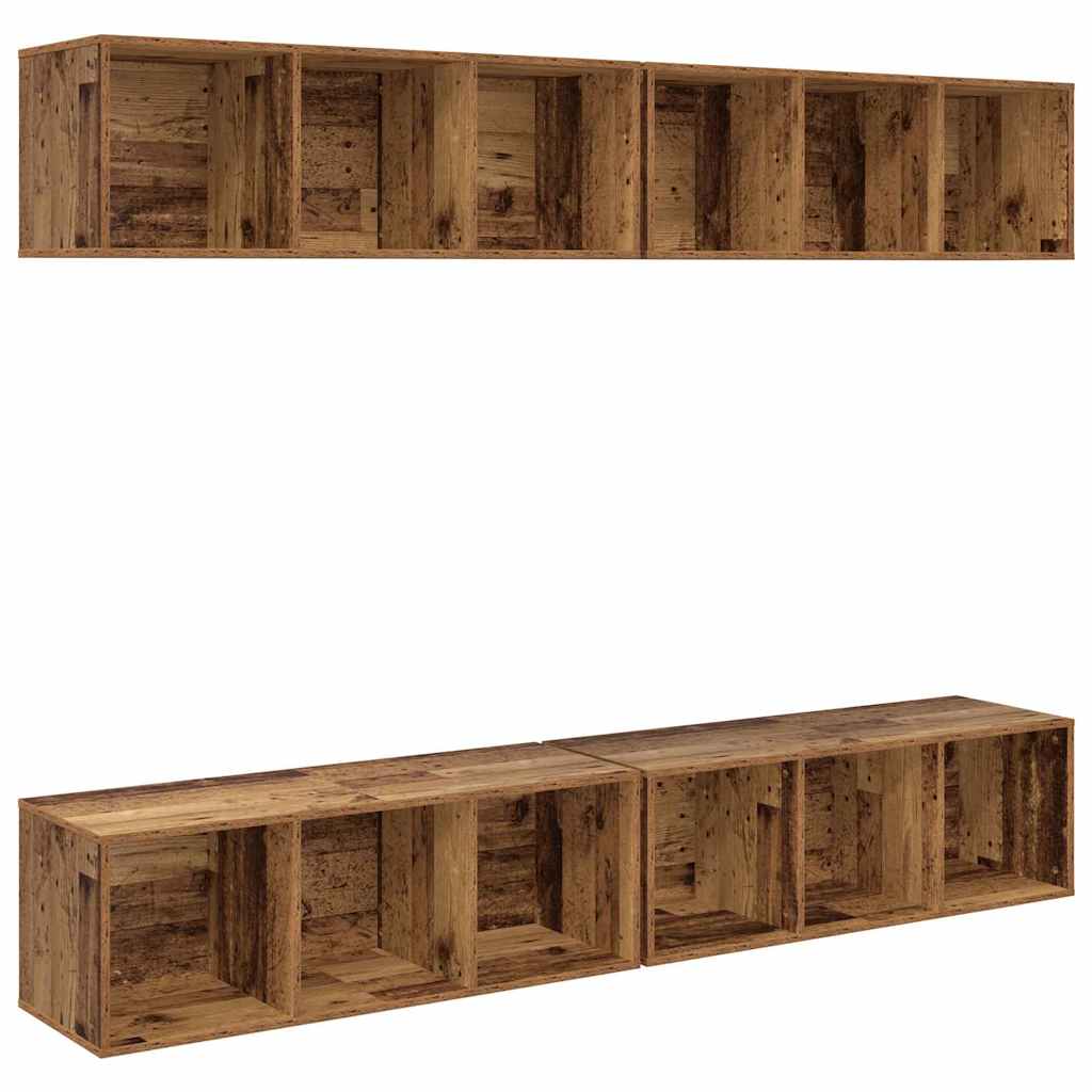 TV-Schrankset 4 pcs Altholz 37 x 37 x 107 cm Holzwerkstoff