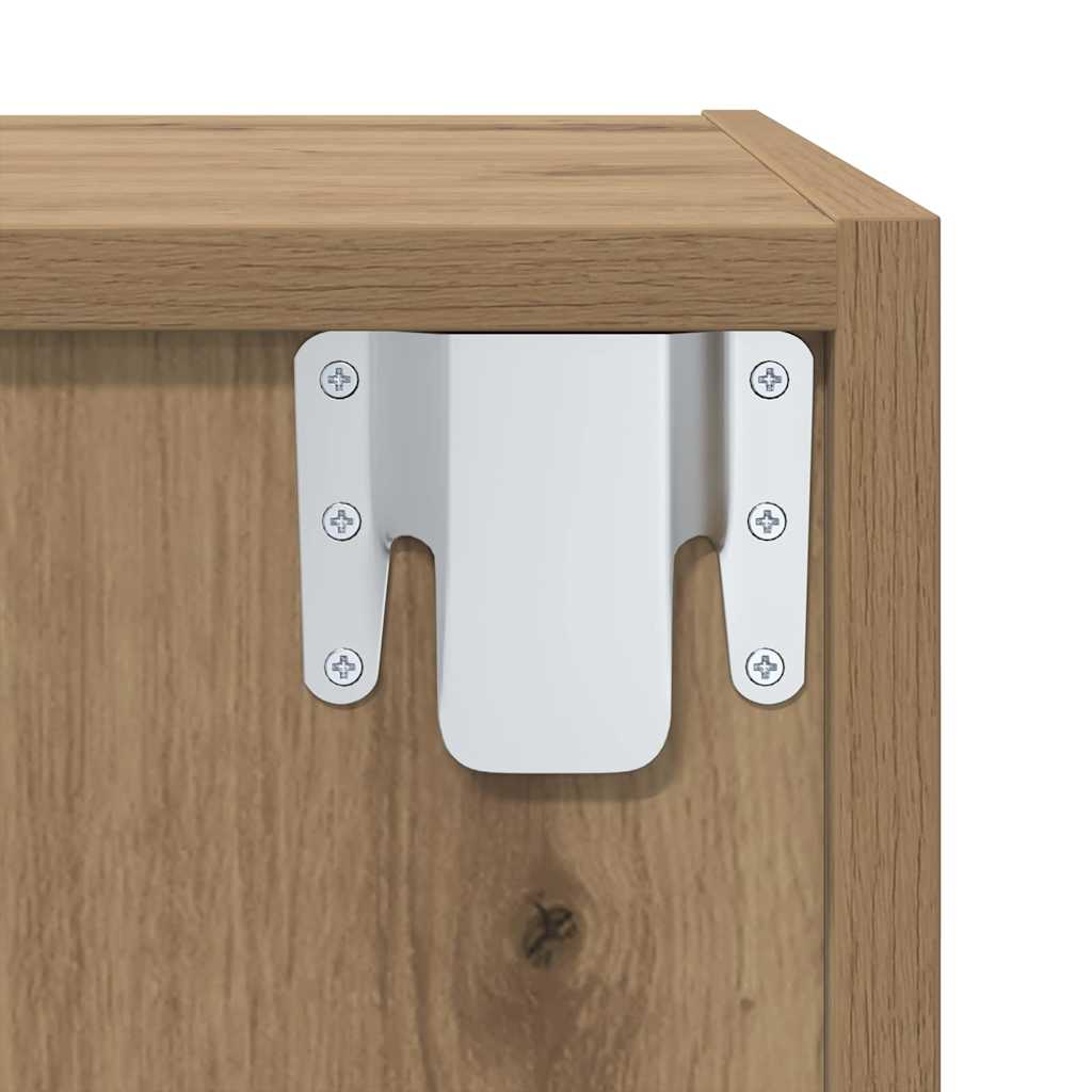 TV-Schrankset Wandmontiert 4 pcs Artisan-Eiche 37 x 37 x 107 cm