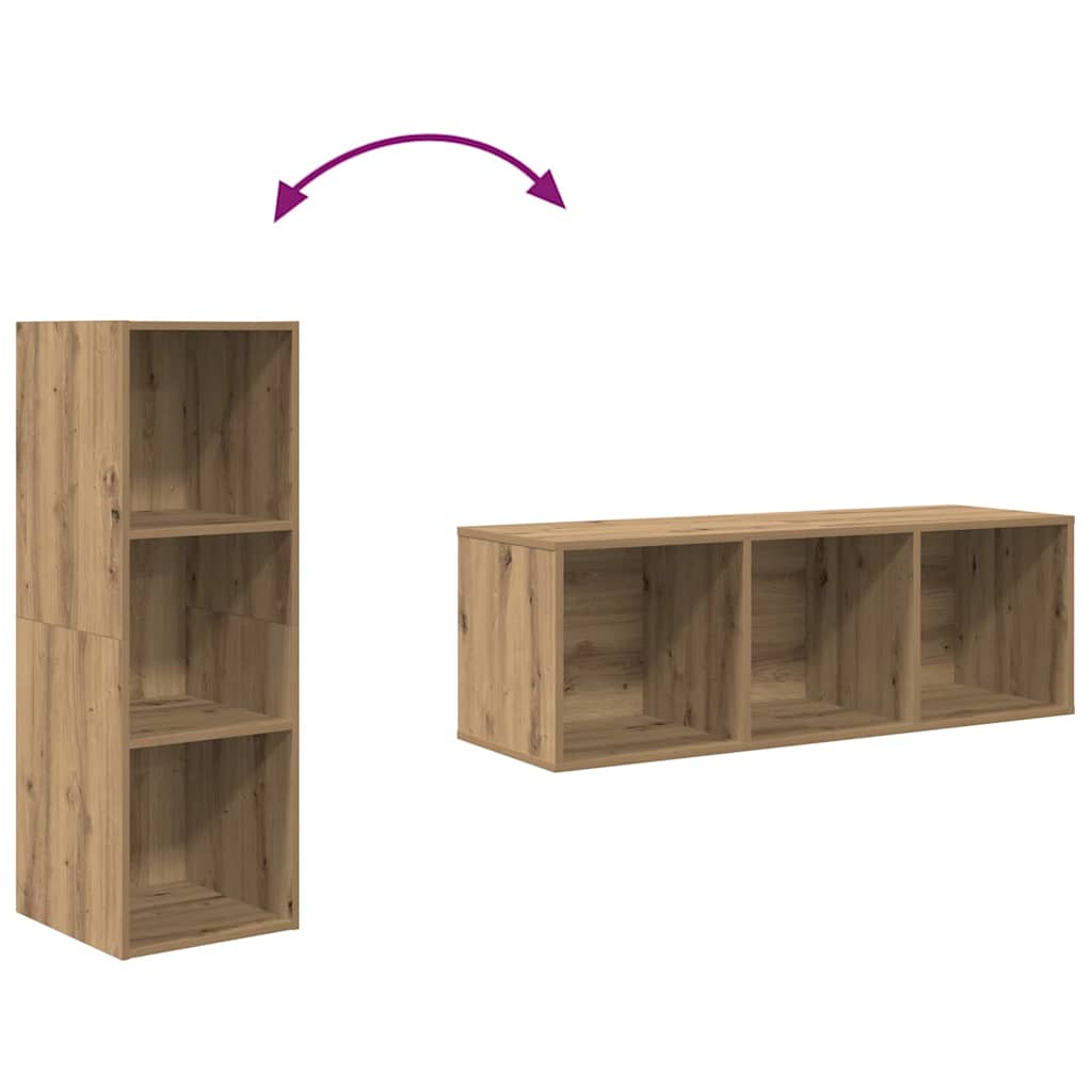 TV-Schrankset Wandmontiert 4 pcs Artisan-Eiche 37 x 37 x 107 cm