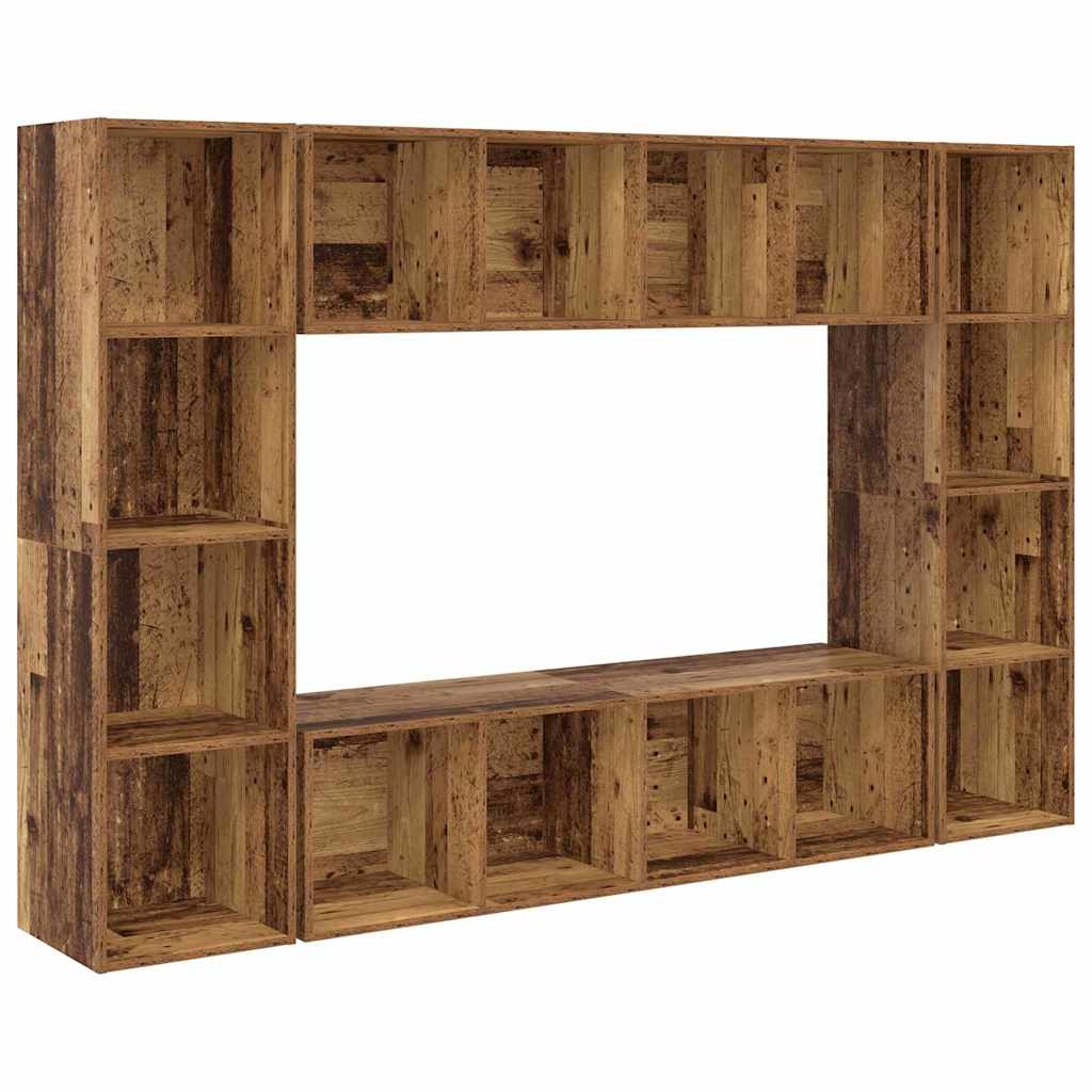 TV-Schrankset 4 pcs Braun 37 x 37 x 142,5 cm Holzwerkstoff