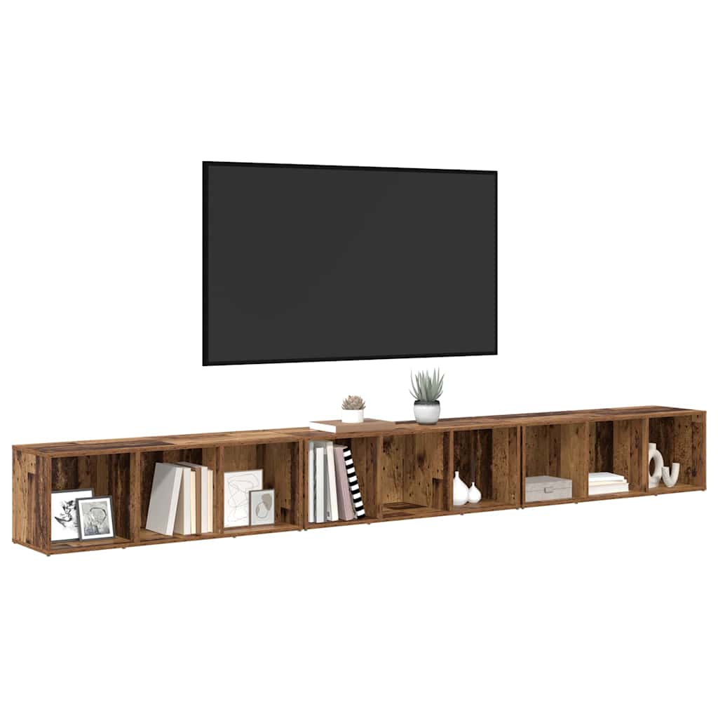 TV-Schrankset 3 pcs Altholz 37 x 35 x 107 cm Holzwerkstoff