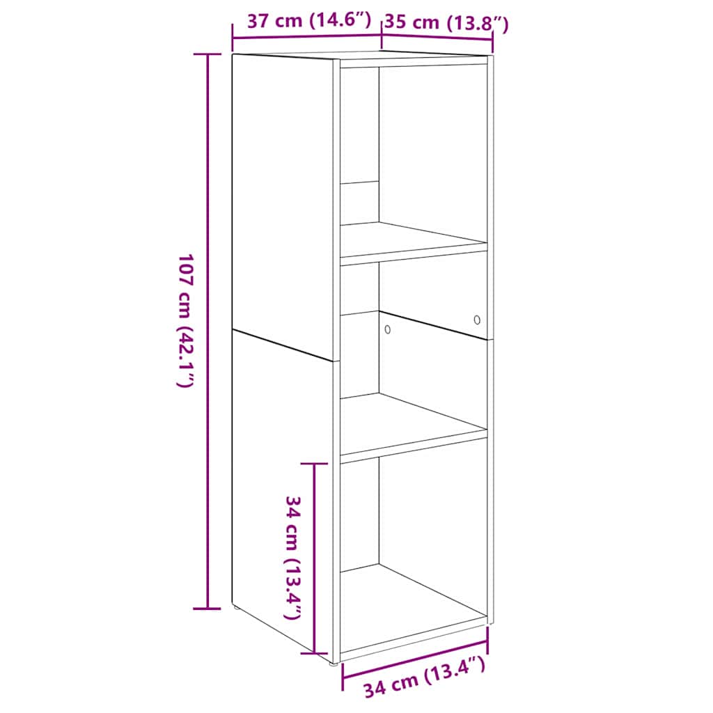 TV-Schrankset 3 pcs Altholz 37 x 35 x 107 cm Holzwerkstoff