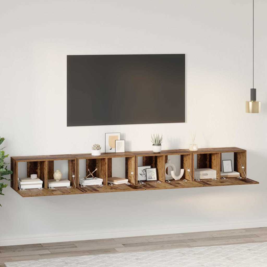 TV-Schrankset 4 pcs Altholz 60 x 30 x 30 cm Holzwerkstoff