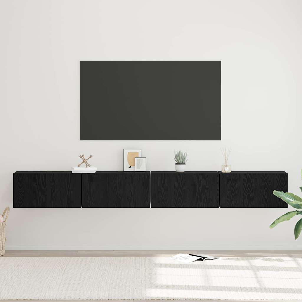 TV-Schrankset 4 pcs Schwarz Eichen-Optik 60 x 30 x 30 cm