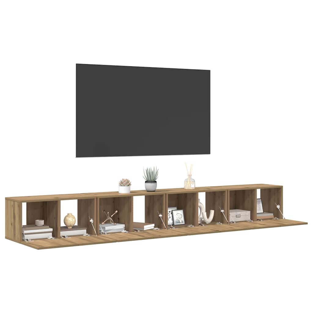 TV-Schrankset 4 pcs Artisan-Eiche 60 x 30 x 30 cm Holzwerkstoff