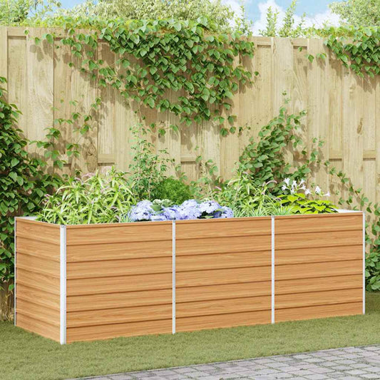 Hochbeet Hellbraun 240 x 80 x 77 cm Verzinkter Stahl