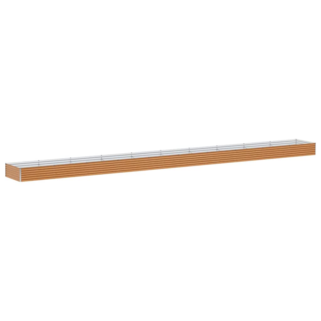 Hochbeet Hellbraun 970 x 100 x 36 cm Verzinkter Stahl