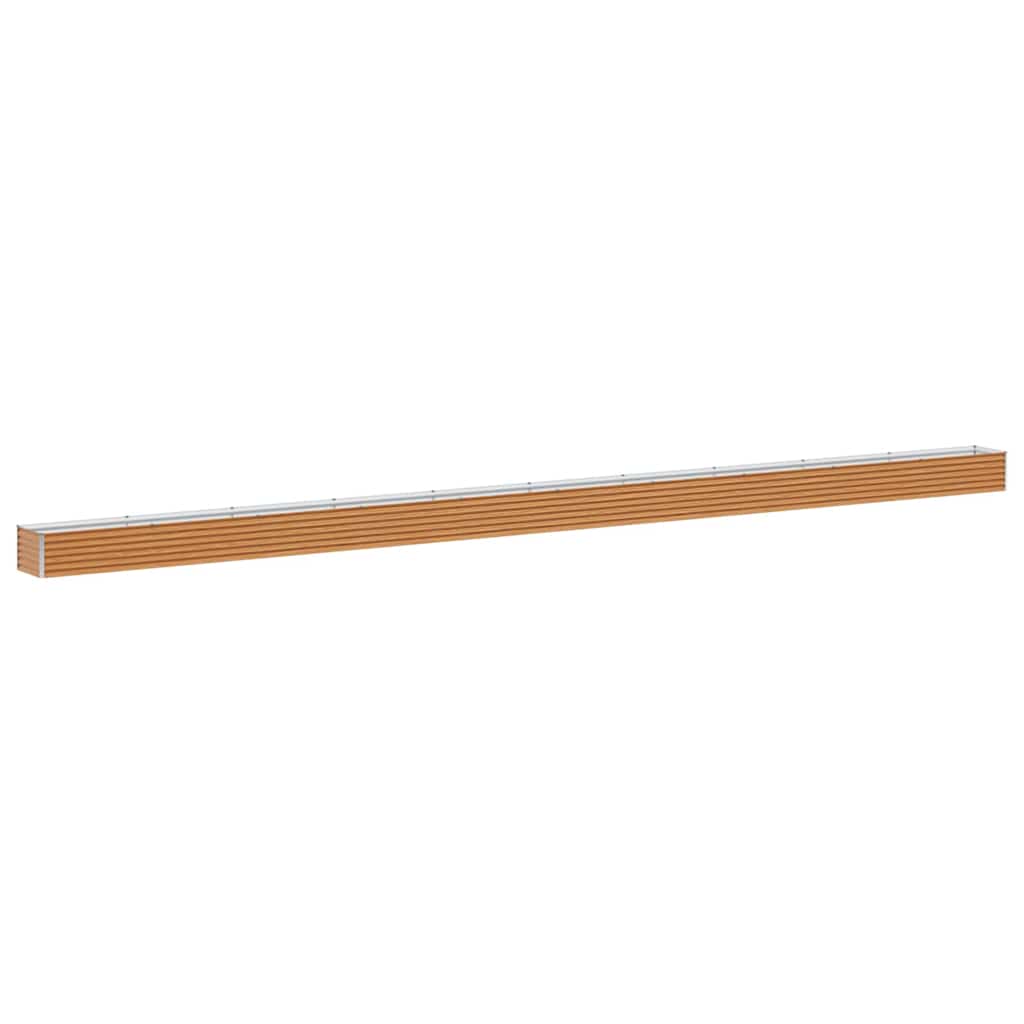 Hochbeet Hellbraun 970 x 50 x 36 cm Verzinkter Stahl