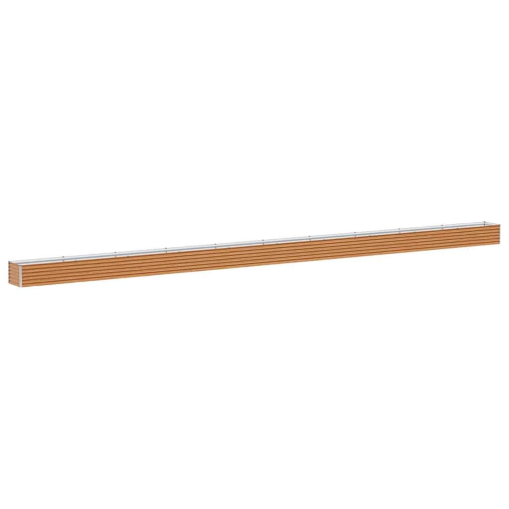 Hochbeet Hellbraun 970 x 50 x 36 cm Verzinkter Stahl
