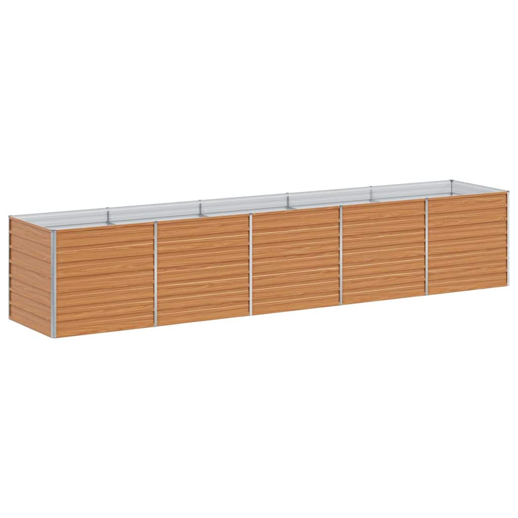 Hochbeet Hellbraun 400 x 80 x 77 cm Verzinkter Stahl