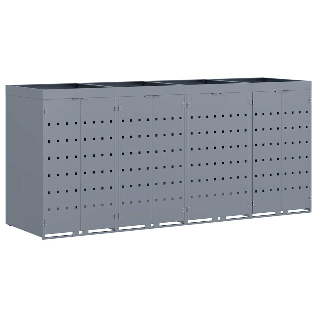 Wagenmüllbehälter für 4 Behälter Hellgrau 272 x 77,5 x 121,5 cm