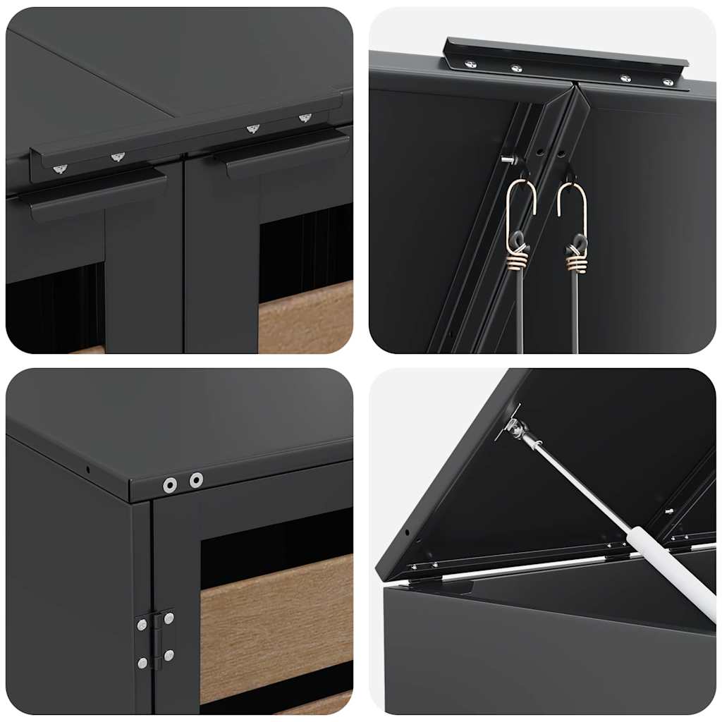 Wagenmüllbehälter für 2 Behälter 136 x 77,5 x 115,5 cm Stahl