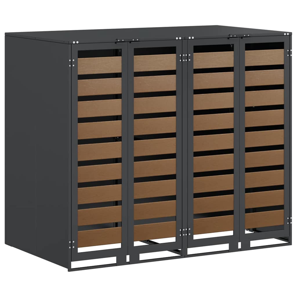 Wagenmüllbehälter für 2 Behälter 136 x 77,5 x 115,5 cm Stahl