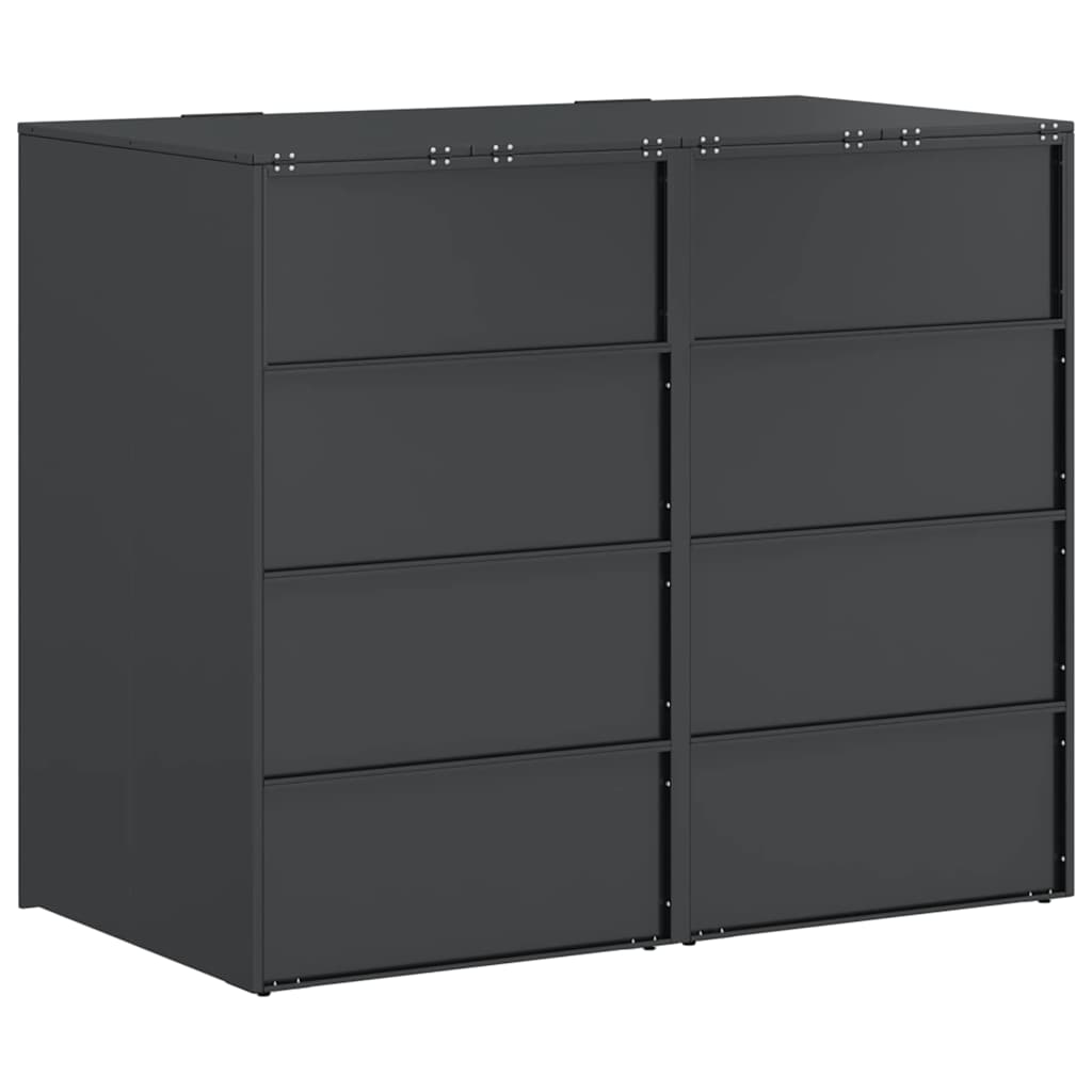 Wagenmüllbehälter für 2 Behälter 136 x 77,5 x 115,5 cm Stahl