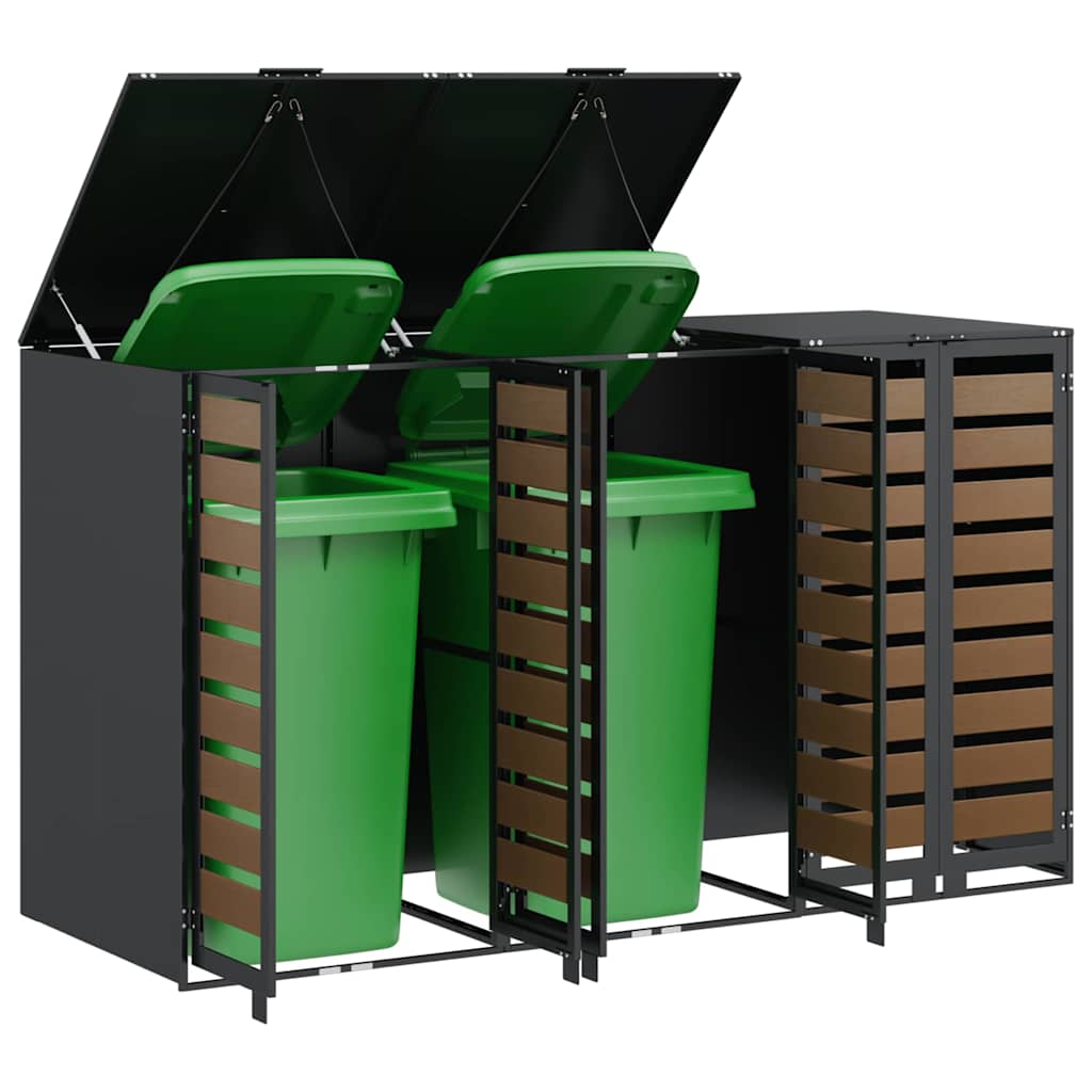 Wagenmüllbehälter für 3 Behälter 204 x 77,5 x 115,5 cm Stahl
