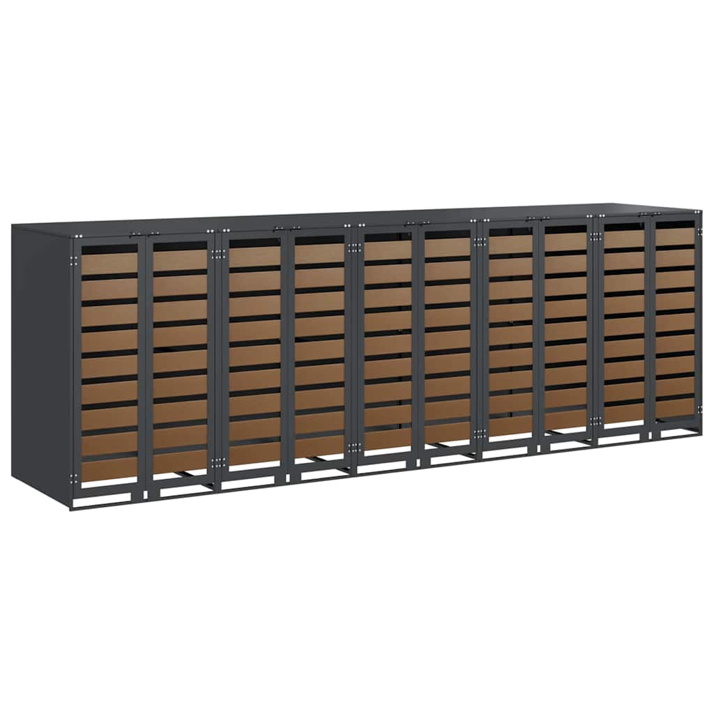 Wagenmüllbehälter für 5 Behälter 340 x 77,5 x 115,5 cm Stahl