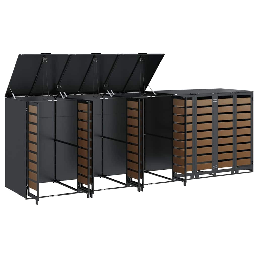Wagenmüllbehälter für 5 Behälter 340 x 77,5 x 115,5 cm Stahl