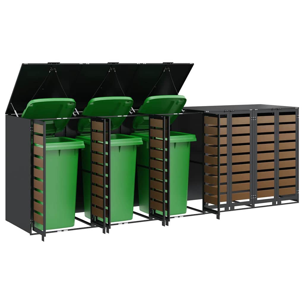 Wagenmüllbehälter für 5 Behälter 340 x 77,5 x 115,5 cm Stahl