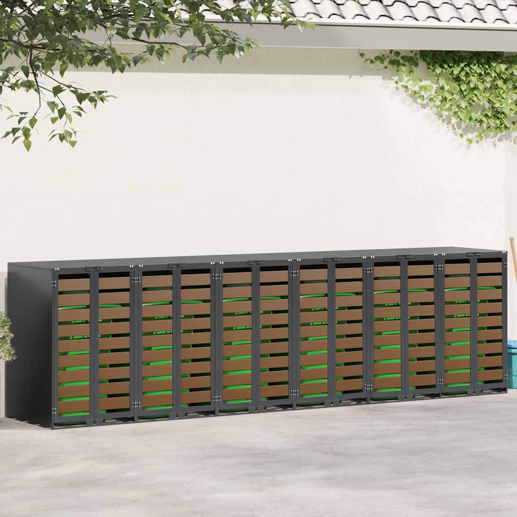 Wagenmüllbehälter für 6 Behälter 408 x 77,5 x 115,5 cm Stahl