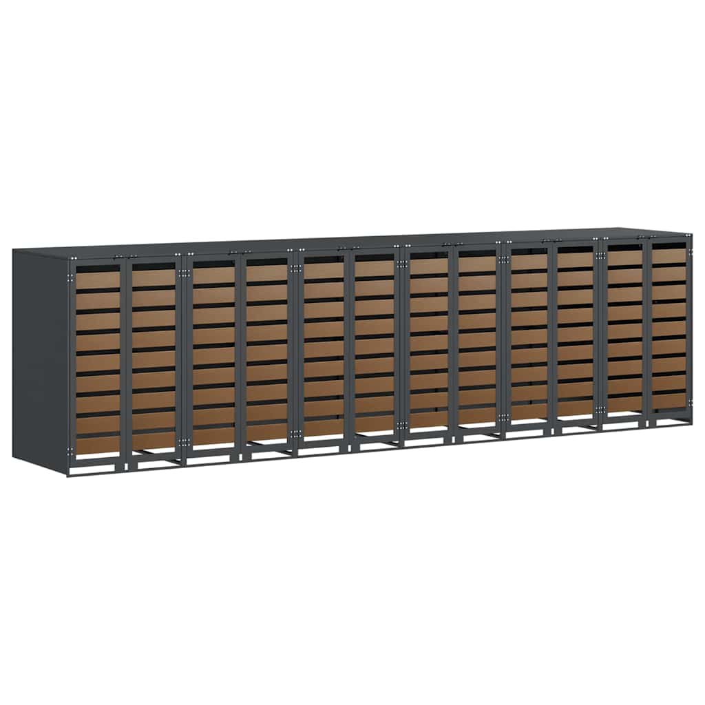 Wagenmüllbehälter für 6 Behälter 408 x 77,5 x 115,5 cm Stahl