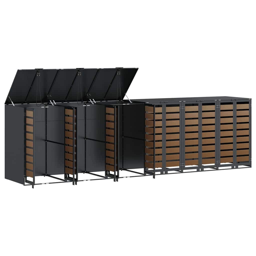 Wagenmüllbehälter für 6 Behälter 408 x 77,5 x 115,5 cm Stahl