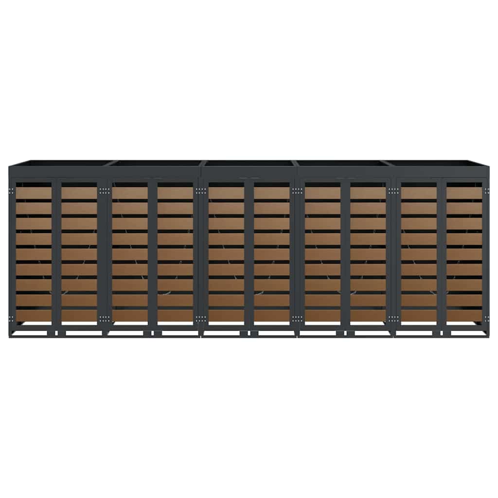 Wagenmüllbehälter für 5 Behälter 340 x 77,5 x 121,5 cm Stahl