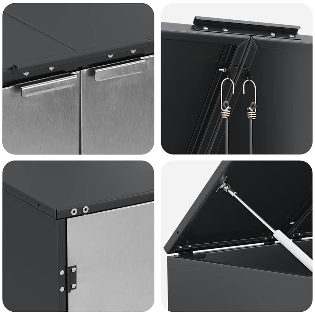 Wagenmüllbehälter für 2 Behälter 136 x 77,5 x 115,5 cm Stahl