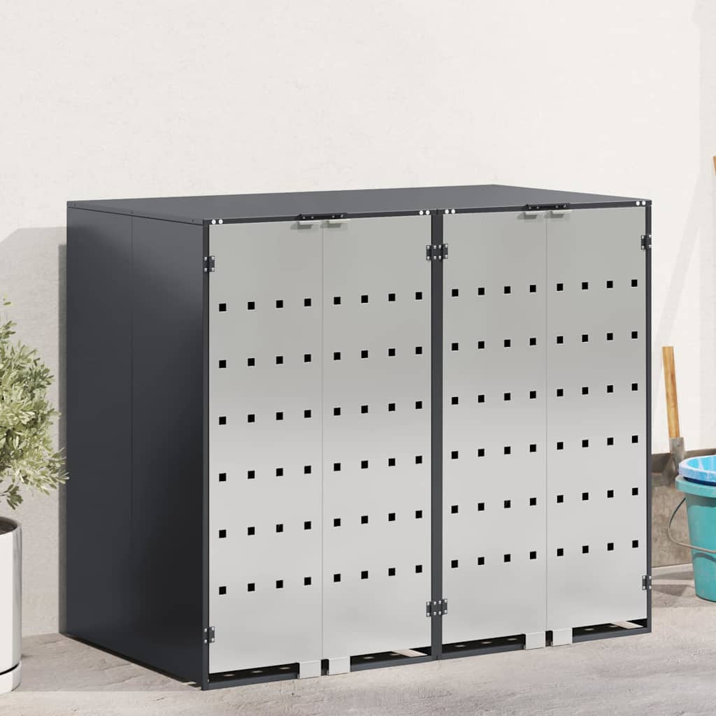 Wagenmüllbehälter für 2 Behälter 136 x 77,5 x 115,5 cm Stahl