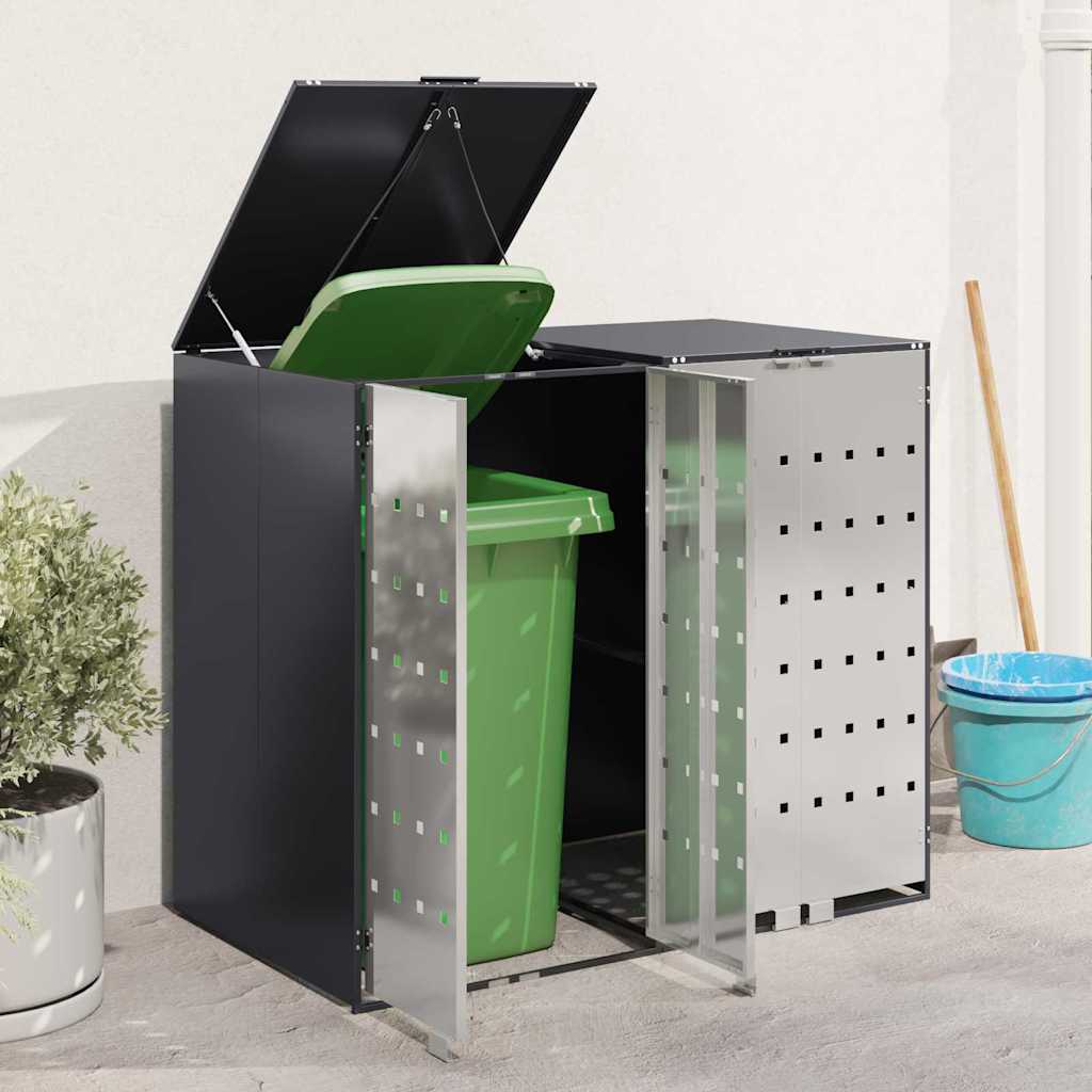 Wagenmüllbehälter für 2 Behälter 136 x 77,5 x 115,5 cm Stahl