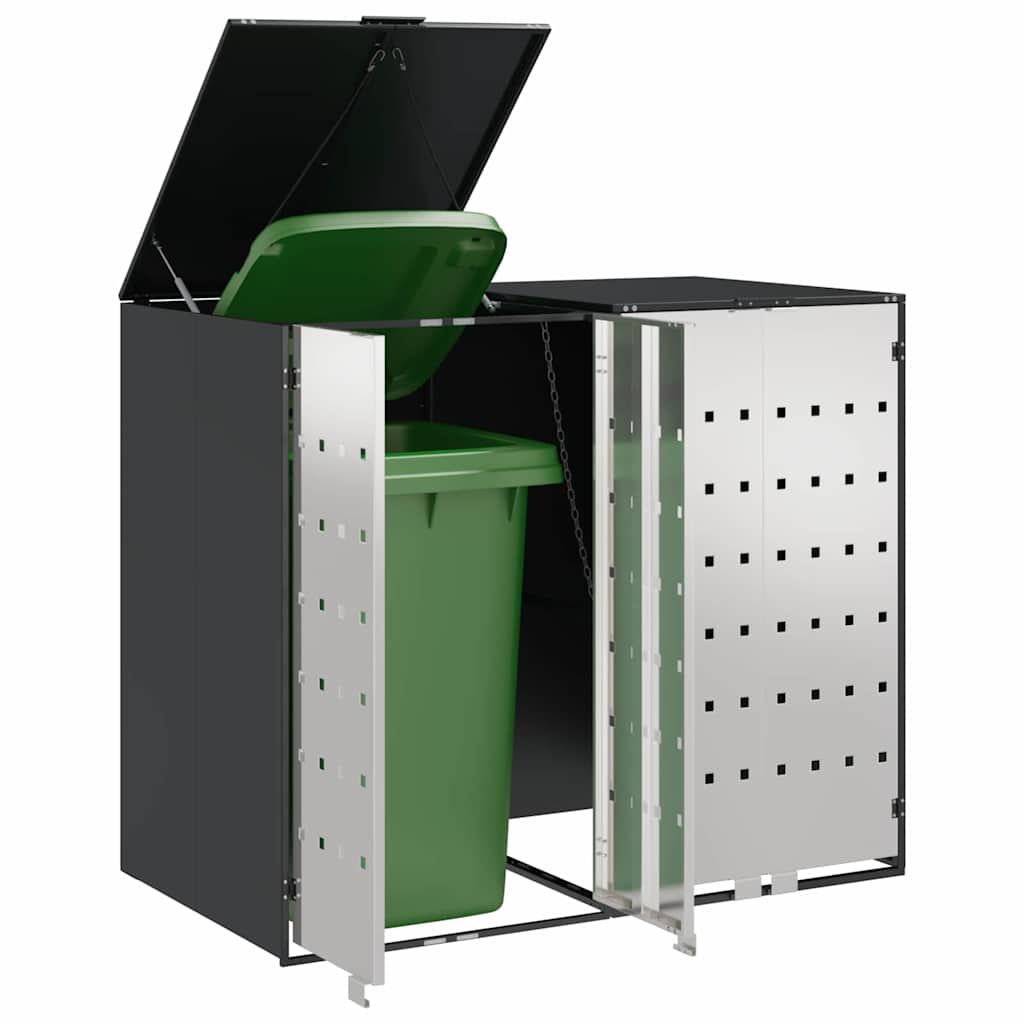 Wagenmüllbehälter für 2 Behälter 136 x 77,5 x 115,5 cm Stahl