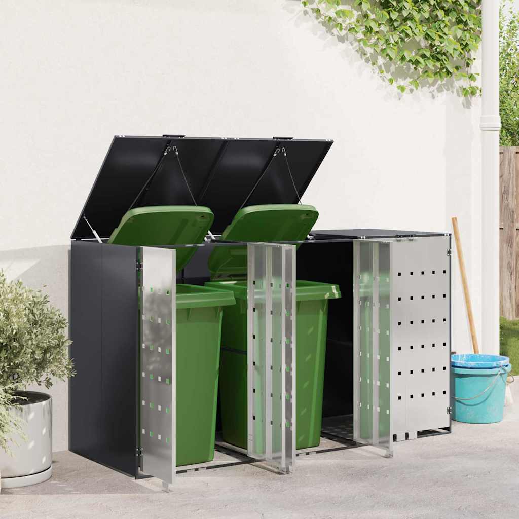 Wagenmüllbehälter für 3 Behälter 204 x 77,5 x 115,5 cm Stahl