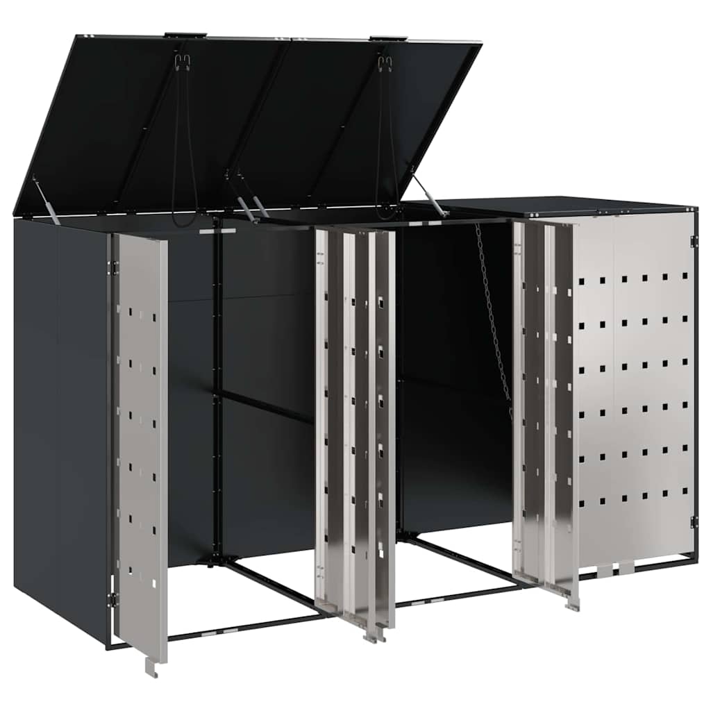 Wagenmüllbehälter für 3 Behälter 204 x 77,5 x 115,5 cm Stahl