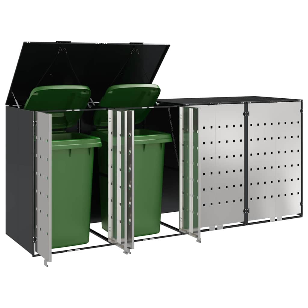 Wagenmüllbehälter für 4 Behälter 272 x 77,5 x 115,5 cm Stahl