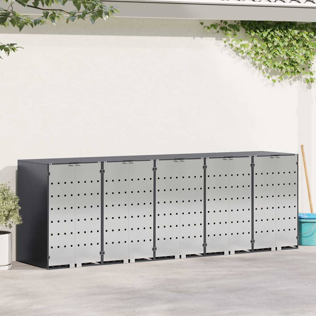 Wagenmüllbehälter für 5 Behälter 340 x 77,5 x 115,5 cm Stahl