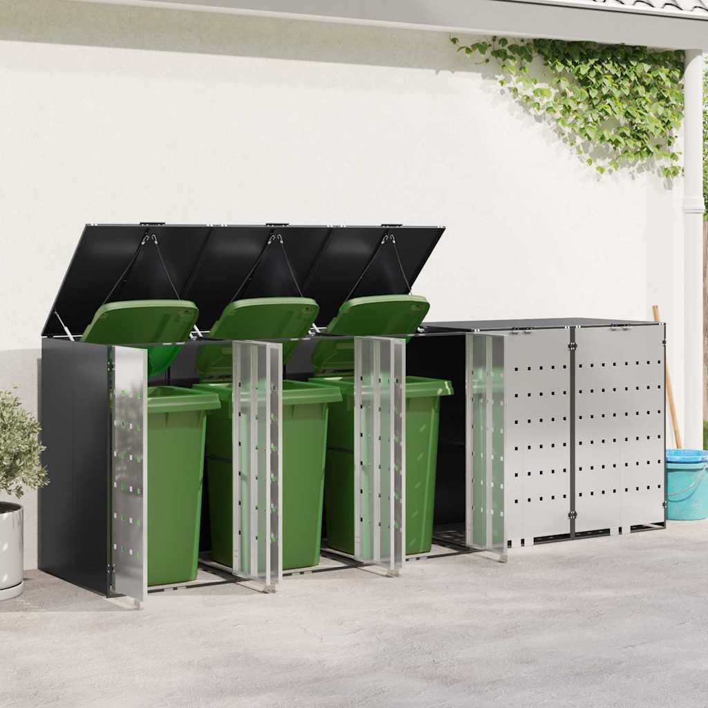 Wagenmüllbehälter für 5 Behälter 340 x 77,5 x 115,5 cm Stahl
