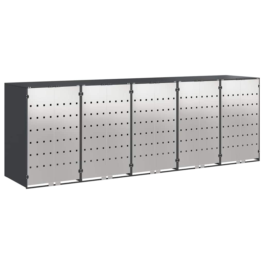 Wagenmüllbehälter für 5 Behälter 340 x 77,5 x 115,5 cm Stahl