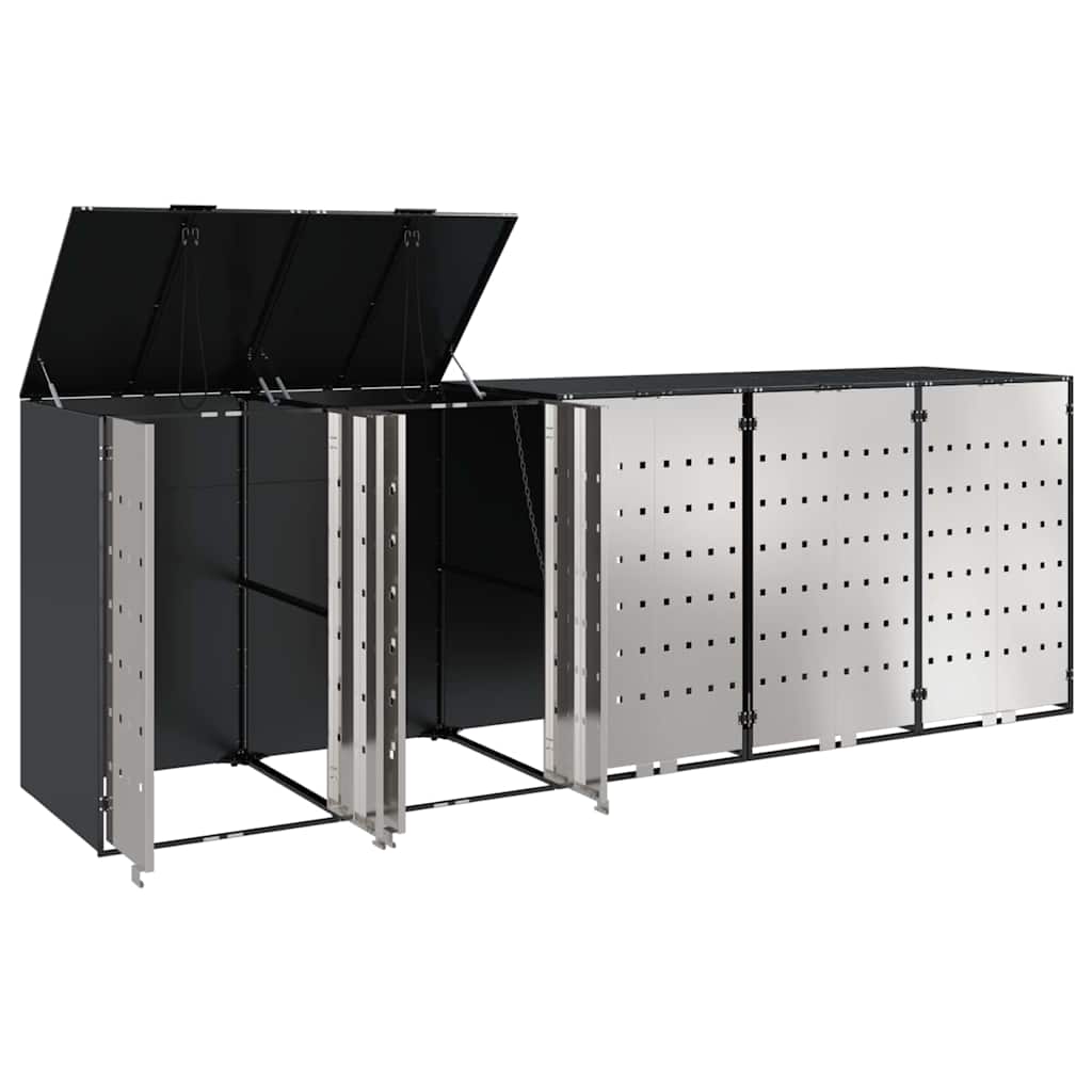 Wagenmüllbehälter für 5 Behälter 340 x 77,5 x 115,5 cm Stahl