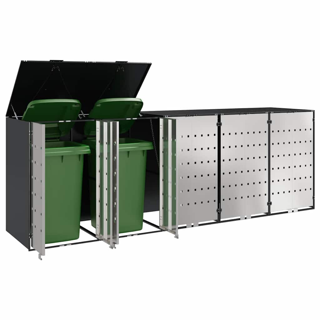 Wagenmüllbehälter für 5 Behälter 340 x 77,5 x 115,5 cm Stahl
