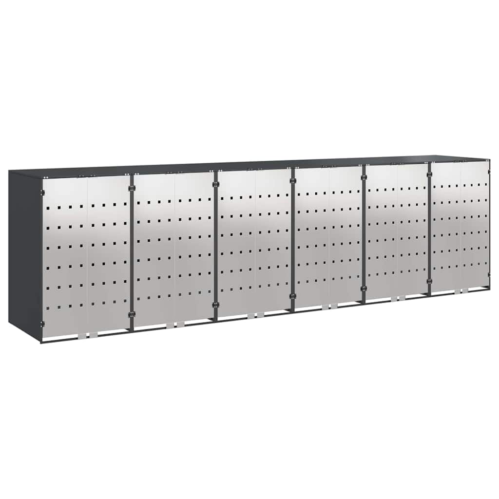 Wagenmüllbehälter für 6 Behälter 408 x 77,5 x 115,5 cm Stahl