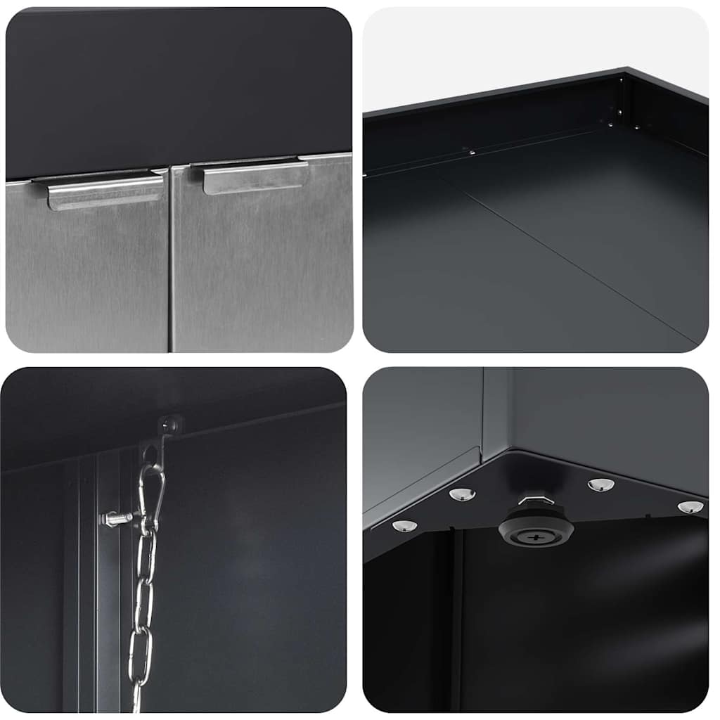 Wagenmüllbehälter für 2 Behälter 136 x 77,5 x 121,5 cm Stahl
